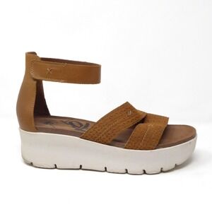 OTBT Montauk Platform Sandals Leather Straps Ankle Strap Tan Size 9.5